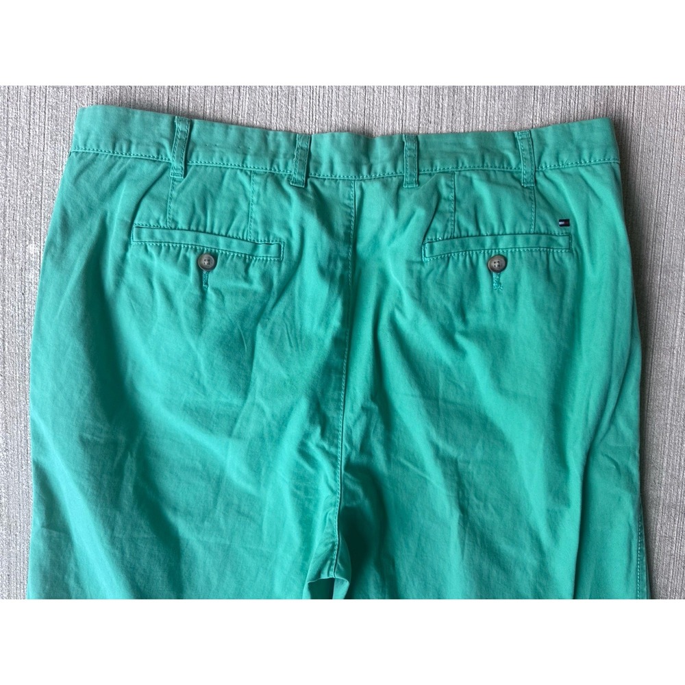 Tommy Hilfiger THFlex Mens Chinos Green Flat Front Pants 38x29 - Picture 8 of 9